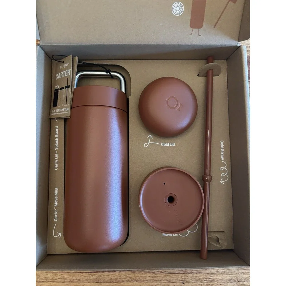 Fellow Carter 3-in-1 Sip System Coffee Mug Matte 16 oz Insulated Mug